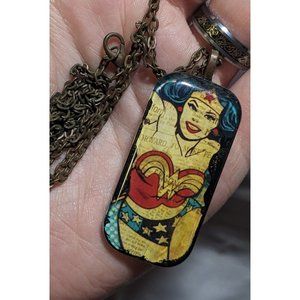 Wonder Woman Glass Pendant Necklace